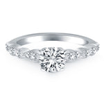 14K White Gold Fancy Shaped Diamond Engagement Ring