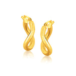 14K Yellow Gold Italian Twist Hoop Earrings (5/8 inch Diameter)