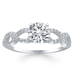 14K White Gold Double Infinity Diamond Engagement Ring