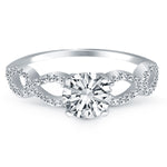 14K White Gold Double Infinity Diamond Engagement Ring