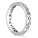 14K White Gold Eternity Ring with Channel Set Princess Cut Diamonds