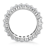 14K White Gold Double Band Round Diamond Eternity Ring