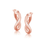 14K Rose Gold Italian Twist Hoop Earrings (5/8 inch Diameter)