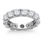 14K White Gold Round Diamond Studded Eternity Ring