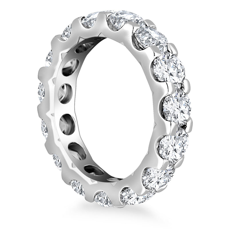 14K White Gold Round Diamond Studded Eternity Ring