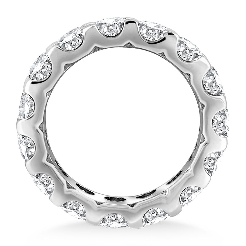 14K White Gold Round Diamond Studded Eternity Ring