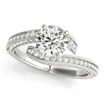 14K White Gold Round Diamond Bypass Style Engagement Ring (1 1/2 ct. tw.)