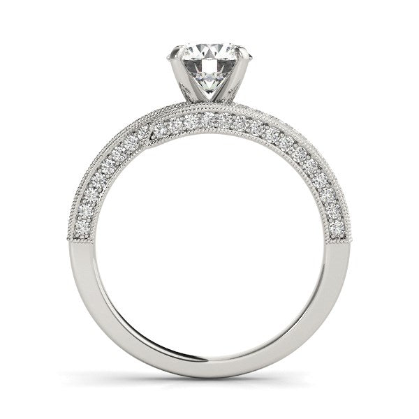 14K White Gold Round Diamond Bypass Style Engagement Ring (1 1/2 ct. tw.)