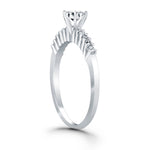 14K White Gold Shared Prong Accent Diamond Engagement Ring