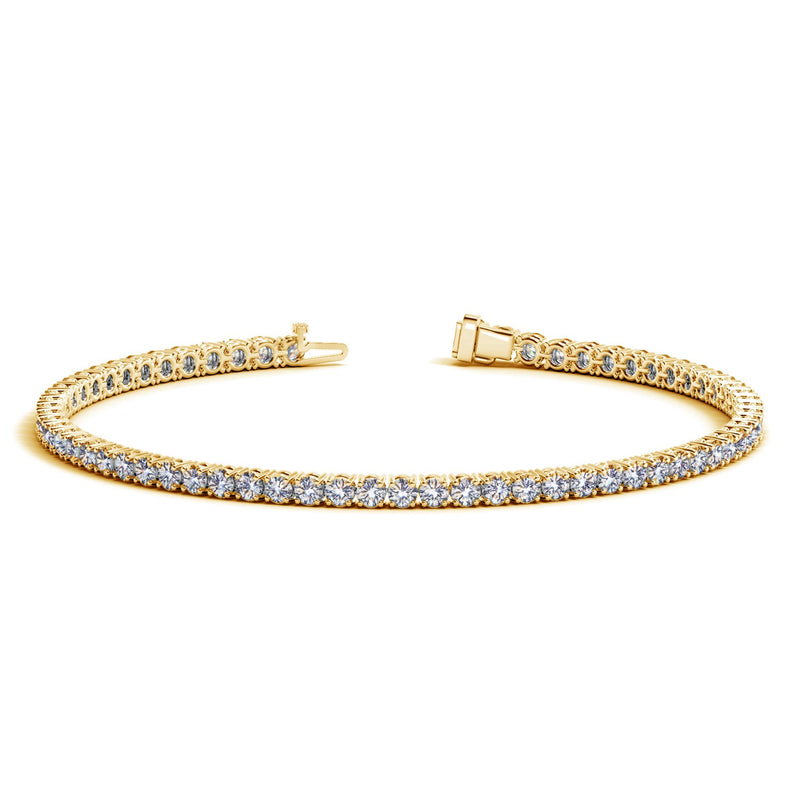 14K Yellow Gold Round Diamond Tennis Bracelet (3 ct. tw.)