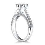 14K White Gold Pave Diamond Cathedral Engagement Ring