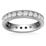 14K White Gold Antique Channel Set Round Diamond Eternity Ring