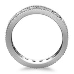 14K White Gold Antique Channel Set Round Diamond Eternity Ring