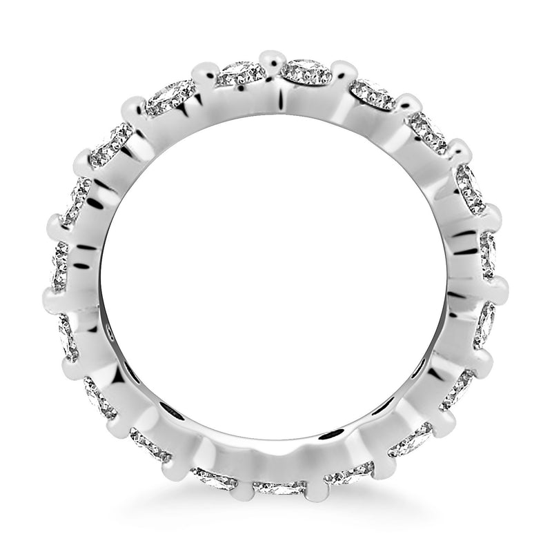 14K White Gold Common Prong Round Cut Diamond Eternity Ring