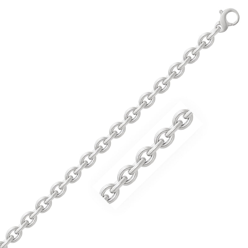 14K White Gold Polished Cable Motif Bracelet