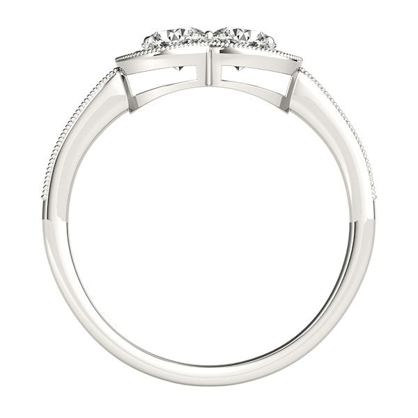 14K White Gold Two Stone Diamond Halo Ring (3/4 ct. tw.)