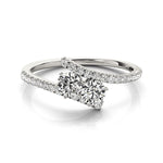 Two Stone Bypass Diamond Ring in 14K White Gold (3/4 ct. tw.)