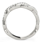 Diamond Studded Interlocking Waves Ring in 14K White Gold (5/8 ct. tw.)