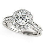 14K White Gold Round Diamond Engagement Ring with Stylish Shank (1 5/8 ct. tw.)