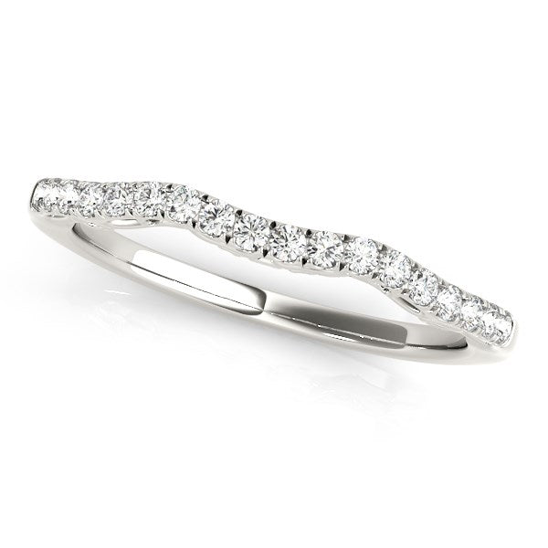 14K White Gold Wave Motif Diamond Wedding Band (1/5 ct. tw.)