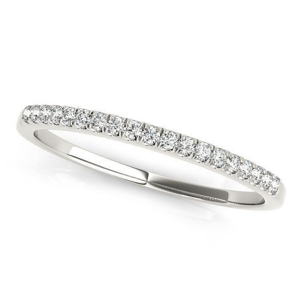 14K White Gold Scallop Pave Set Diamond Wedding Ring (1/8 ct. tw.)