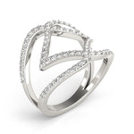 14K White Gold Entwined Design Diamond Dual Band Ring (3/4 ct. tw.)