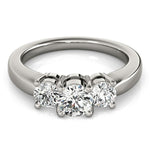 14K White Gold Timeless 3 Stone Round Diamond Engagement Ring (1 ct. tw.)