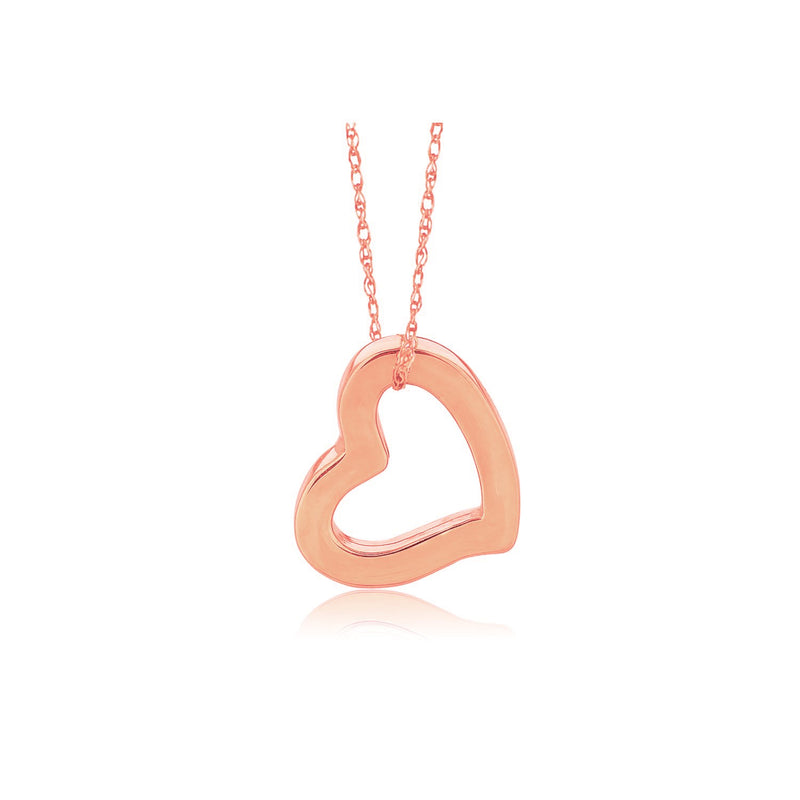 14K Rose Gold Heart Pendant