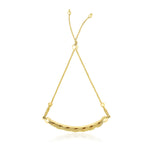 14K Yellow Gold Bar and Chain Adjustable Lariat Style Bracelet