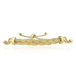 14K Yellow Gold Bar and Chain Adjustable Lariat Style Bracelet