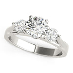 14K White Gold 3 Stone Prong Setting Round Diamond Engagement Ring (1 3/8 ct. tw.)