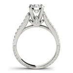 14K White Gold Round Diamond Engagement Ring with Pave Band (2 ct. tw.)