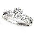 14K White Gold Split Shank Round Diamond Engagement Ring (1 5/8 ct. tw.)