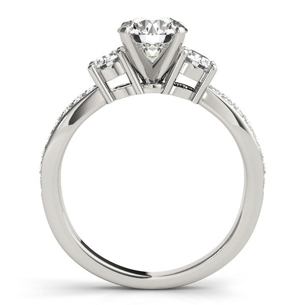 14K White Gold Split Shank Round Diamond Engagement Ring (1 5/8 ct. tw.)