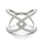 14K White Gold Fancy Entwined Design Diamond Ring (1/2 ct. tw.)