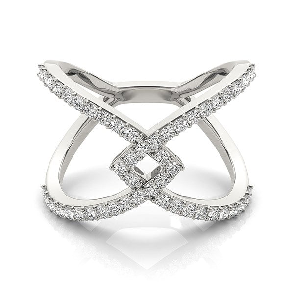 14K White Gold Fancy Entwined Design Diamond Ring (1/2 ct. tw.)