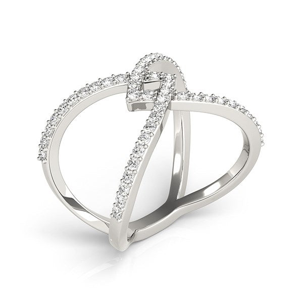 14K White Gold Fancy Entwined Design Diamond Ring (1/2 ct. tw.)