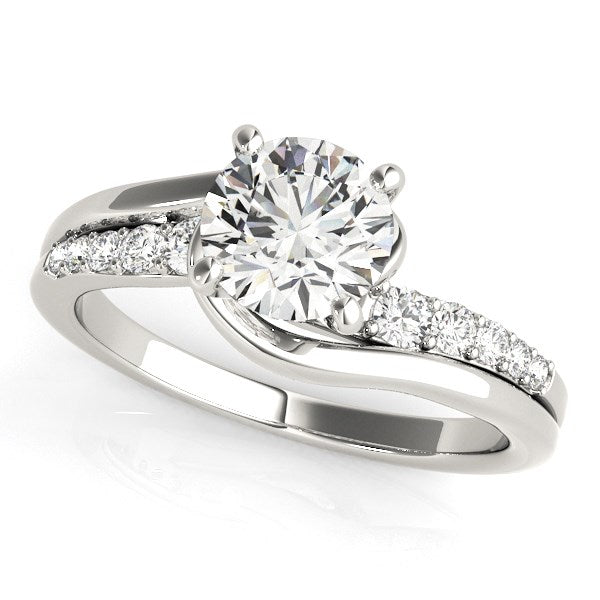 14K White Gold Bypass Style Round Diamond Ring (1 1/4 ct. tw.)