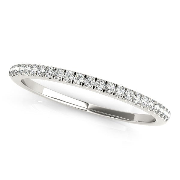 14K White Gold Diamond Pave Set Wedding Band (1/8 ct. tw.)