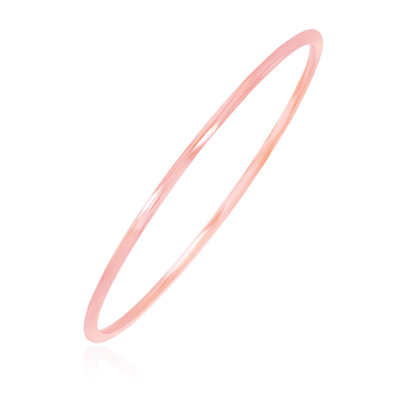 10K Rose Gold Slip-On Stackable Shiny Bangle