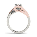 14K White And Rose Gold Bypass Round Split Shank Diamond Engagement Ring (1 1/8 ct. tw.)