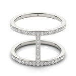 14K White Gold Dual Band Bridge Style Diamond Ring (3/8 ct. tw.)