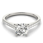 14K White Gold Pronged Round Diamond Engagement Ring (1 5/8 ct. tw.)