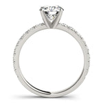 14K White Gold Single Row Shank Round Diamond Engagement Ring (1 1/3 ct. tw.)