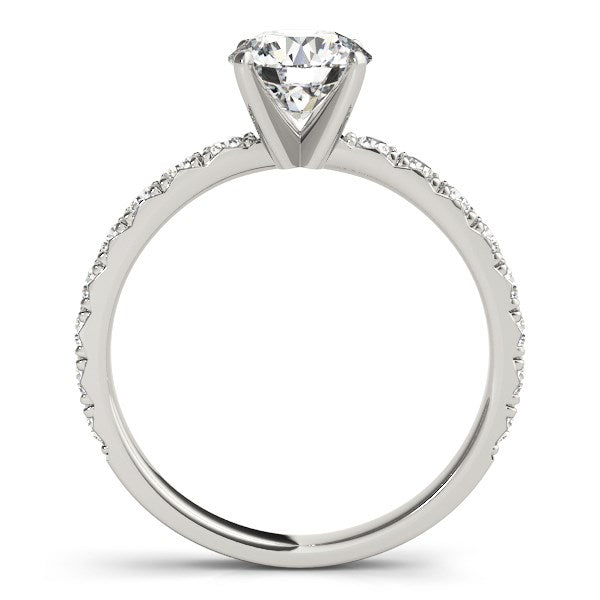 14K White Gold Single Row Shank Round Diamond Engagement Ring (1 1/3 ct. tw.)