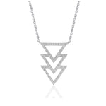 Triple Triangle Pendant with Diamonds in 14K White Gold (1/5 ct. tw.)