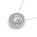 Diamond Halo with Center Bezel in 14K White Gold (5/8 ct. tw.)