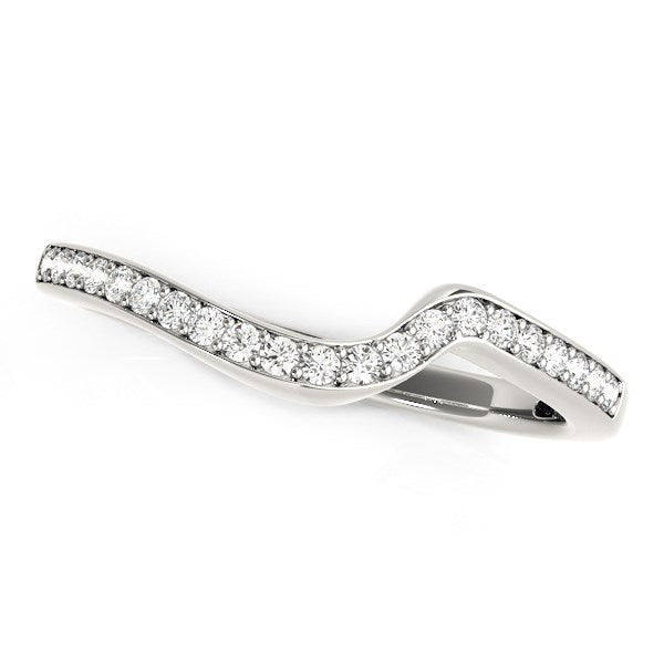 14K White Gold Modern Curved Wedding Ring (1/5 ct. tw.)