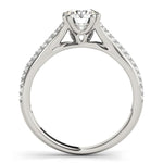 14K White Gold Round Double Prong Multirow Band Diamond Engagement Ring (1 1/8 ct. tw.)