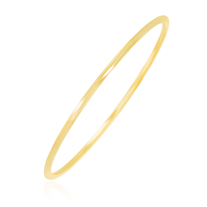 10K Yellow Gold Slip-On Stackable Shiny Bangle